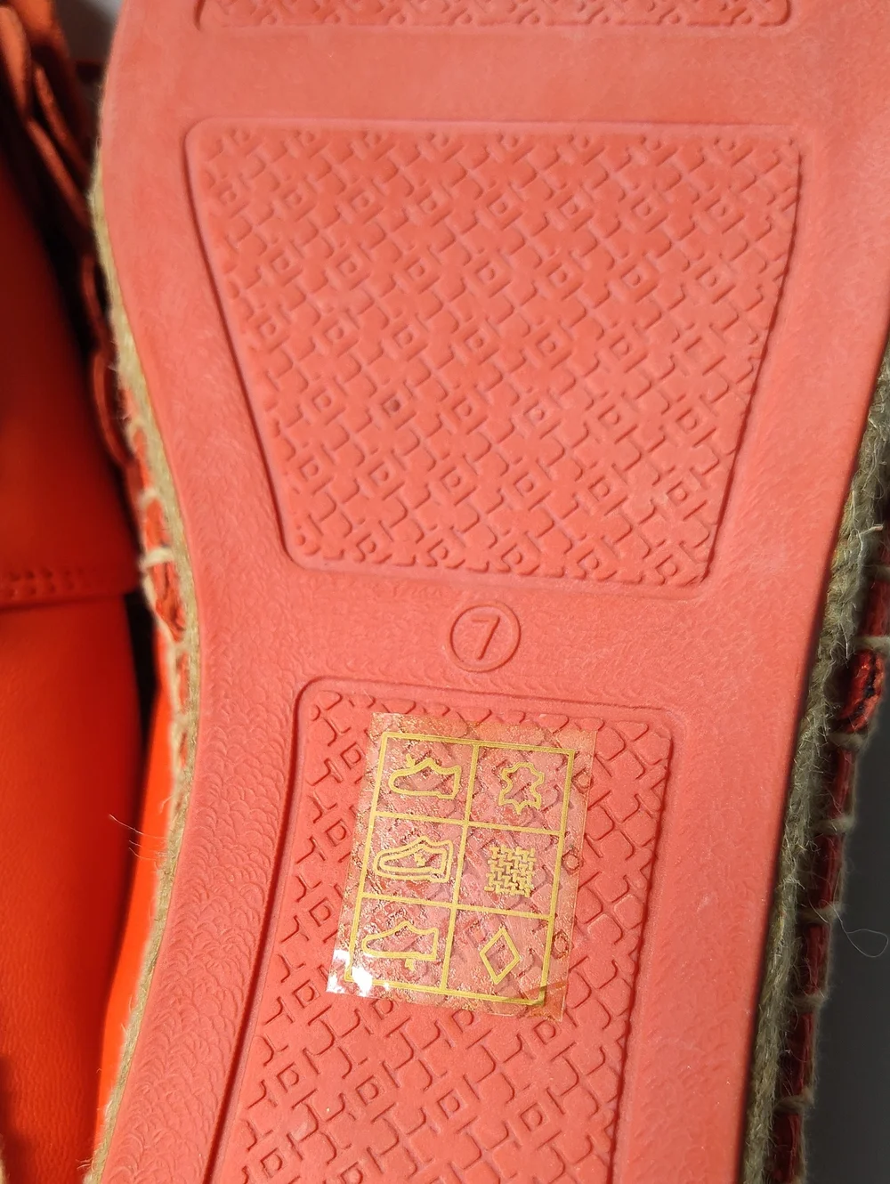 Tory Burch Blossom Espadrille Nappa Leather Flats Samba Orange 7